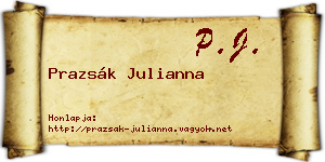 Prazsák Julianna névjegykártya