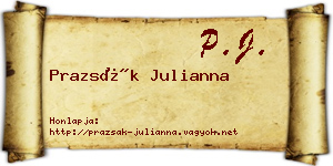 Prazsák Julianna névjegykártya